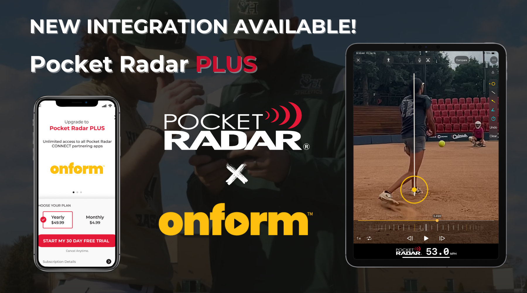 Pocket Radar Partners with Onform to Bring Velocity Data into Video Analysis for Coaches and Athletes