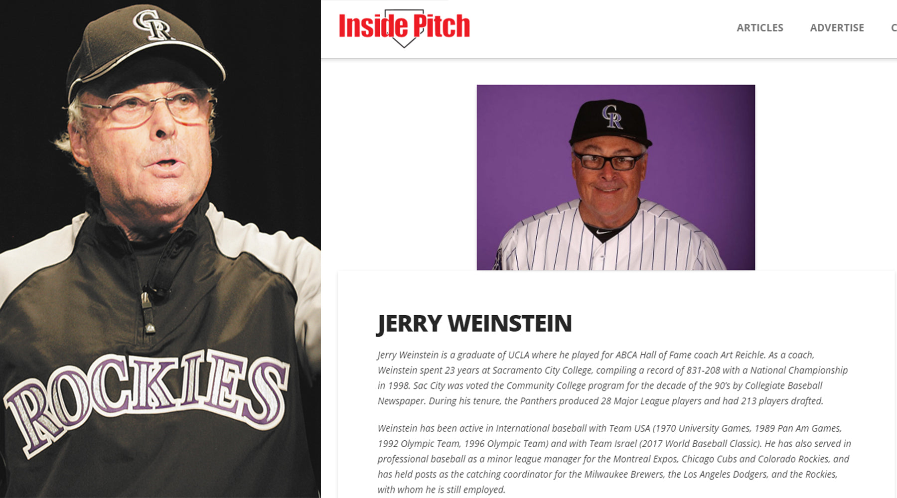 Jerry Weinstein Discusses Smart Coach Radar Usage for 'Inside Pitch' Magazine