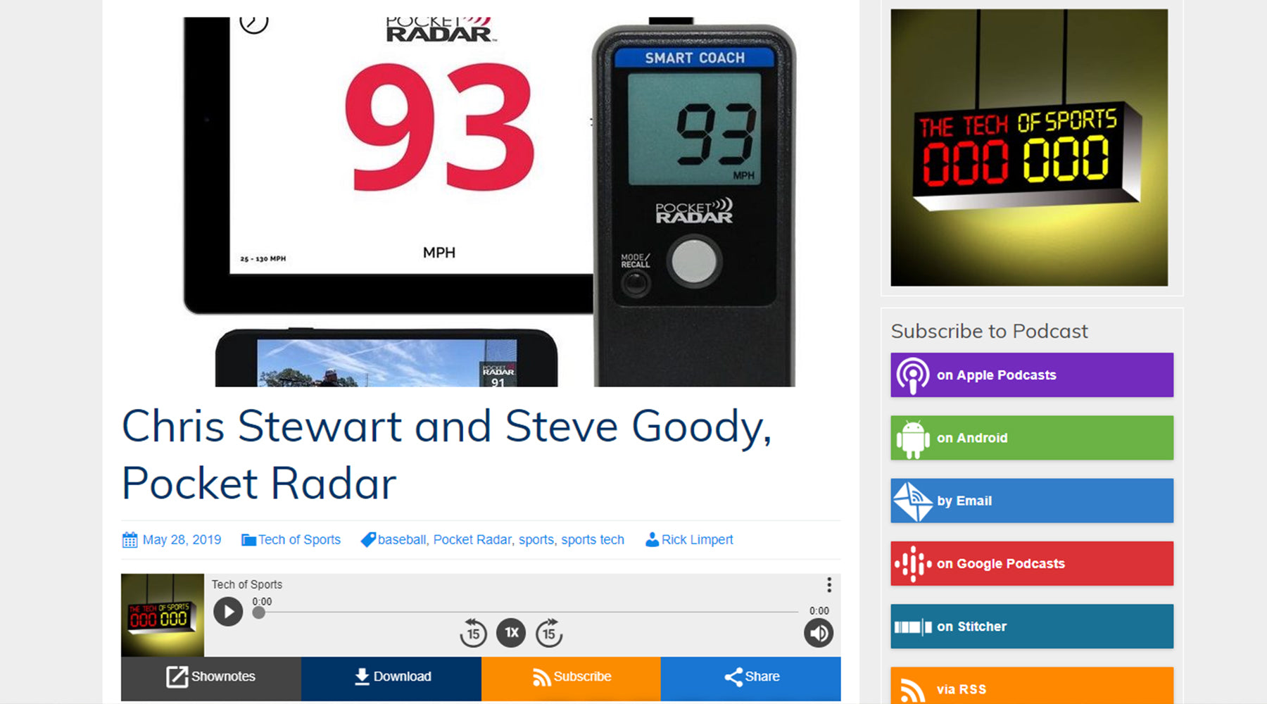 CEO Steve Goody and COO Chris Stewart on "The Tech of Sports" Podcast, hosted by Rick Limpert