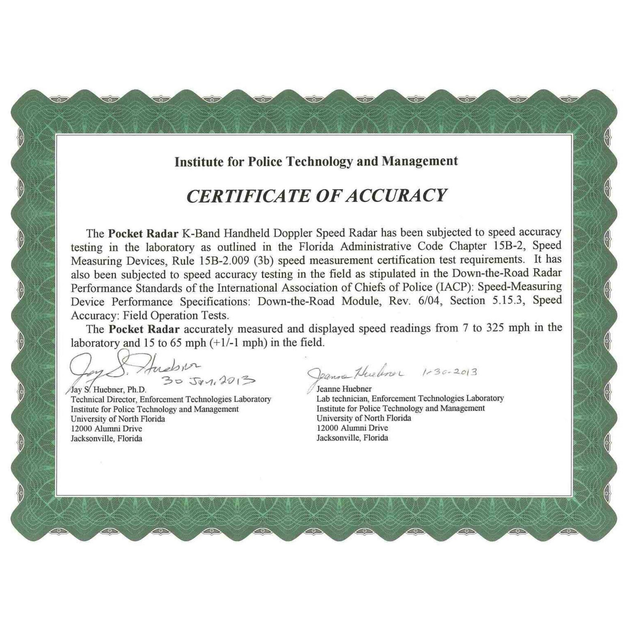 Pro Traffic Advisor Radar™ (Model PR1000-TA) – Pocket Radar Inc.