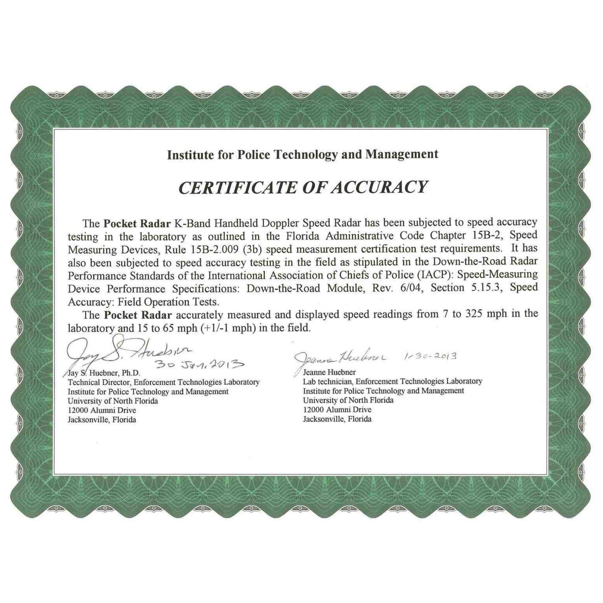 Pro Traffic Advisor (Model PR1000TA) Pocket Radar Inc.