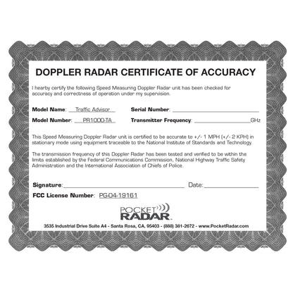 Pro Traffic Advisor Radar™ (Model PR1000-TA)